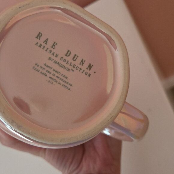 Rae Dunn Mermaid Hair Ceramic Mug With Tail Lid Irridescent - Picture 4 of 5